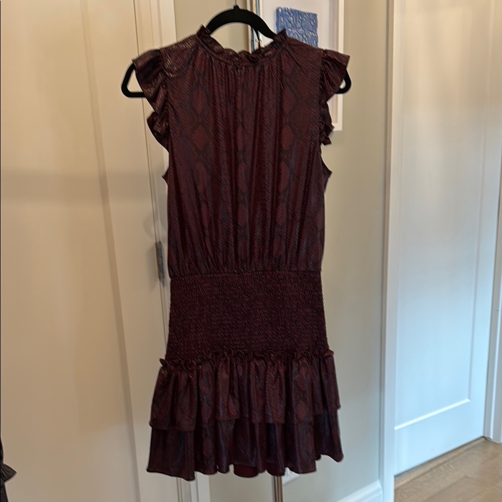 Elegant Burgundy Ruffle Dress